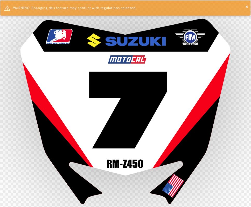 Regulated Motocross Front Number Plate