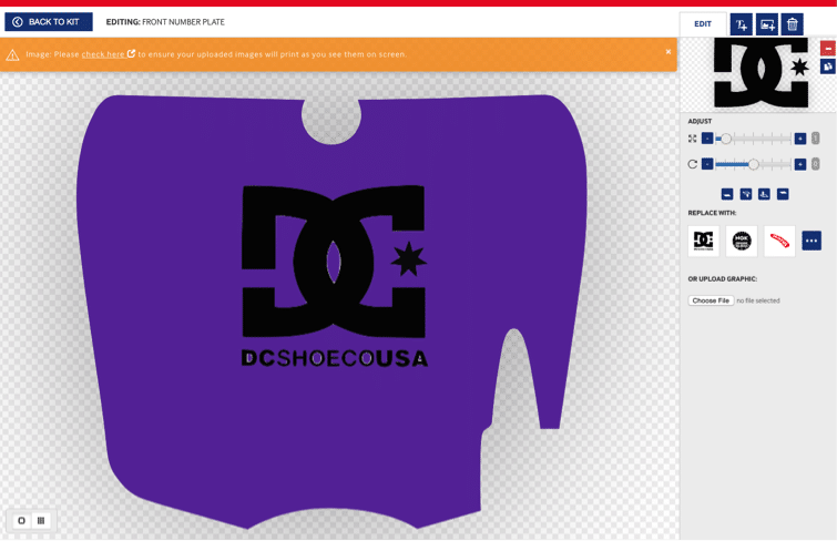 dc logo with transparent background on purple decal