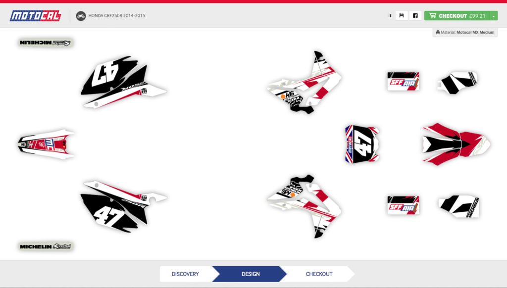 Honda CRF Decals: Graphics, Stickers & Wraps 1 Motorcycle Honda CRF250 R Motocal Design