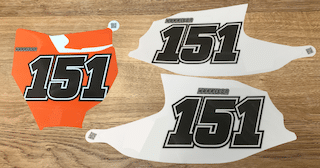 Custom Dirt Bike Graphics Set of Race Numbers